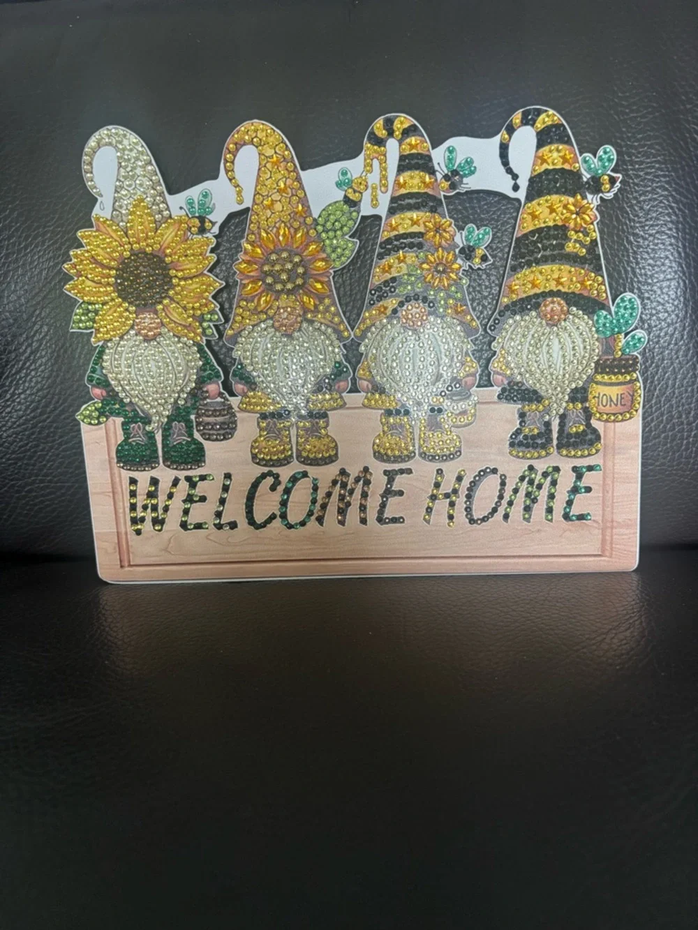Handcrafted Rhinestone Welcome Home Wall Hook  (sealed)